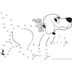 Clifford With Kids Dot to Dot Worksheet