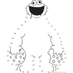 Hungry Cookie Monster Dot to Dot Worksheet