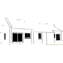 Cottages Rear Large Dot to Dot Worksheet