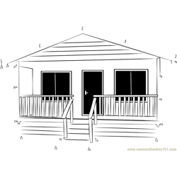 Small Cabin Cottage Dot to Dot Worksheet