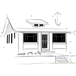 Small and Classy Beautiful Cottage Dot to Dot Worksheet