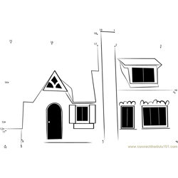 Tudor Cottage House Dot to Dot Worksheet