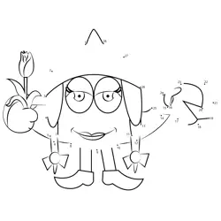 Friendly Dutch Character with Tulip Dot to Dot Worksheet