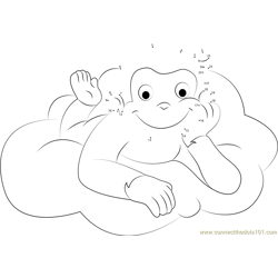 Curious George Going to Sleep Dot to Dot Worksheet