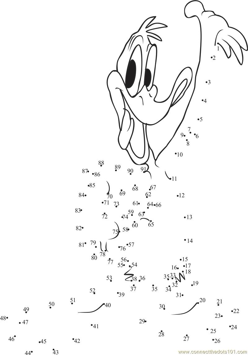 entertaining daffy duck dot to dot printable worksheet