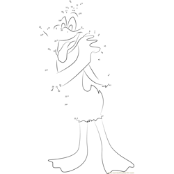 Daffy Duck Looking Funny Dot to Dot Worksheet