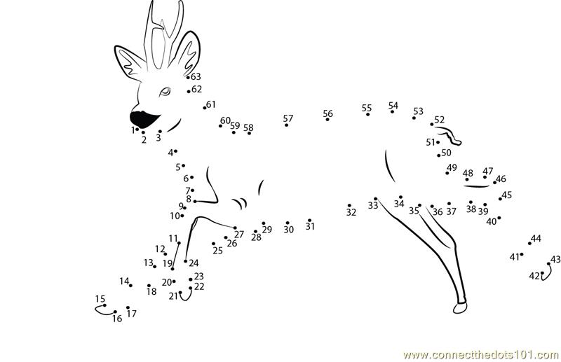 Sweet Deer Dot To Dot Printable Worksheet Connect The Dots