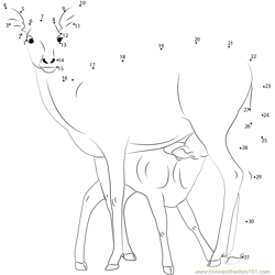 Mother doe and Fawn Dot to Dot Worksheet