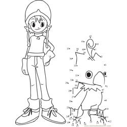 Sora Takenouchi Digimon Dot to Dot Worksheet