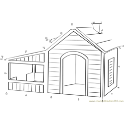 Air Conditioned Dog House Dot to Dot Worksheet