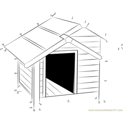 Big Dog House Dot to Dot Worksheet