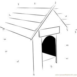 Cool Dog House Dot to Dot Worksheet