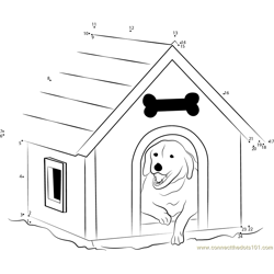 Custom Dog Kennels House Dot to Dot Worksheet
