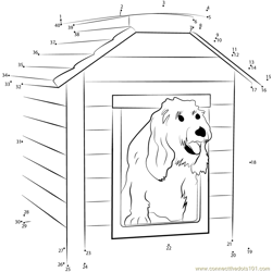 Dog House Dot to Dot Worksheet