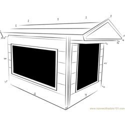 Indoor Dog House Dot to Dot Worksheet