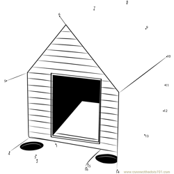 Rustic Dog House Dot to Dot Worksheet