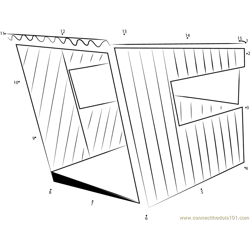 Small Contemporary Dog House Dot to Dot Worksheet