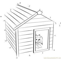 Tanzi in Dog House Dot to Dot Worksheet