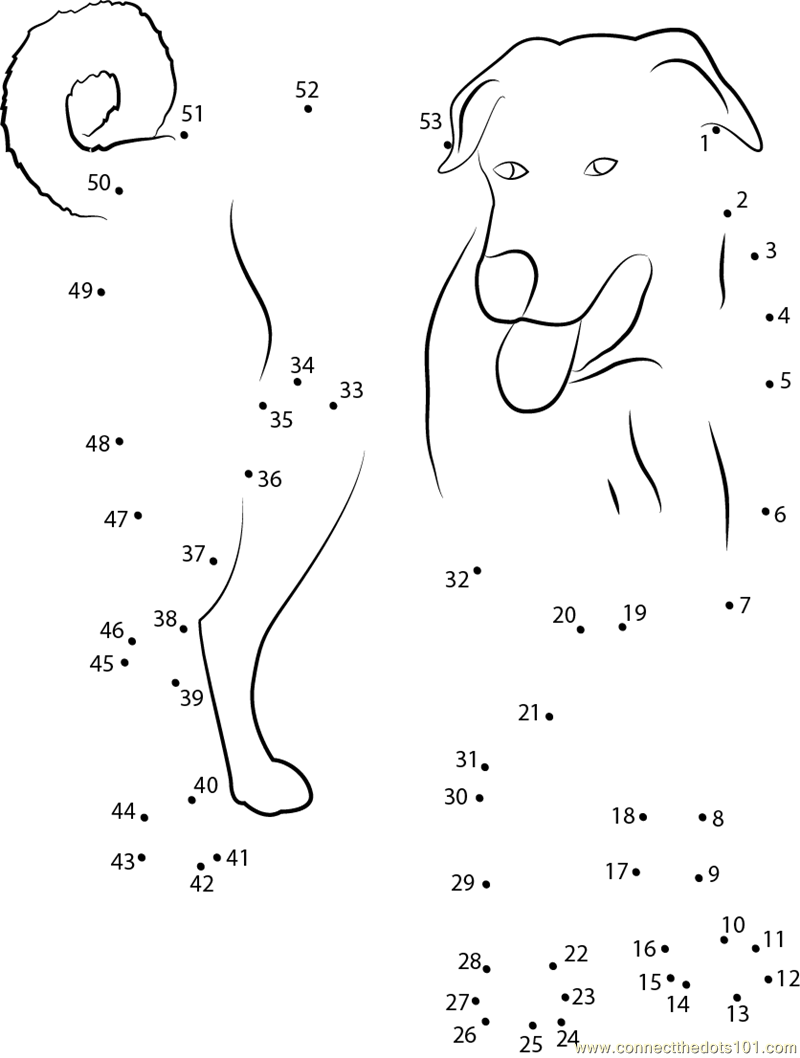 Dog Dot To Dot Printables