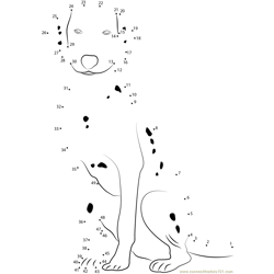 Dalmatian Dog Portrait Dot to Dot Worksheet