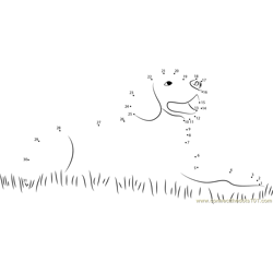 Dog Sitting in Grass Dot to Dot Worksheet