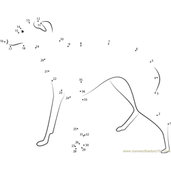 Greyhound Large Dog Dot to Dot Worksheet