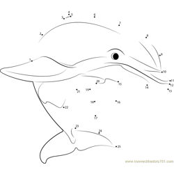 Beautiful Dolphin Dot to Dot Worksheet