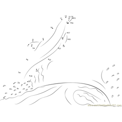 Dolphin Jumping Out of the Water Dot to Dot Worksheet