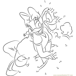 Daisy Duck and Donald Duck Dot to Dot Worksheet