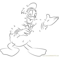 Donald Duck Sing Dot to Dot Worksheet