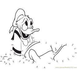 Donald Duck Sitting Dot to Dot Worksheet