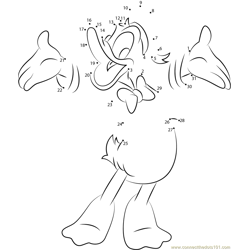 Donald Duck a Cartoon Character Dot to Dot Worksheet