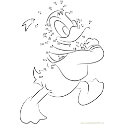 Happy Donald Duck Dot to Dot Worksheet