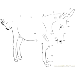A Male Donkey Dot to Dot Worksheet