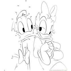 Donald and Daisy Duck Dot to Dot Worksheet