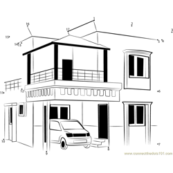 Duplex House in Kalindivihar Dot to Dot Worksheet