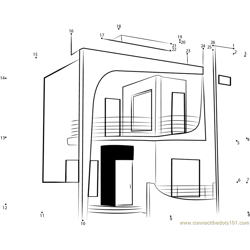 Lara Duplex Model House Dot to Dot Worksheet