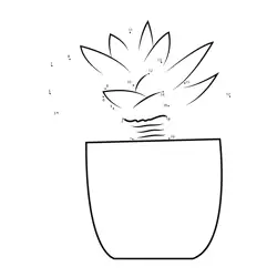 Build Aloe Vera Potted Plant Dot to Dot Worksheet