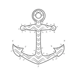 Nautical Emblem Point Sequence Dot to Dot Worksheet