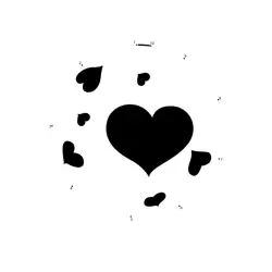Romantic shape point progression Dot to Dot Worksheet