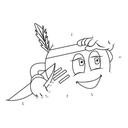 Smiling tribal face game Dot to Dot Worksheet