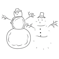 Winter Snowman Fun Challenge Dot to Dot Worksheet
