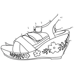 Elegant Wedge Slipper Dot to Dot Worksheet
