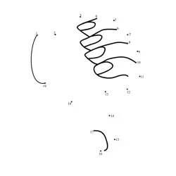 Follow sequence hand shape Dot to Dot Worksheet