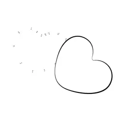 Connect Numbered Points for Heart Dot to Dot Worksheet