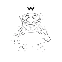 Wario Character Numeric Challenge Dot to Dot Worksheet