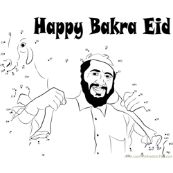 Bakra Eid Mubarak Dot to Dot Worksheet