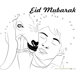Wishing Eid Mubarak Dot to Dot Worksheet