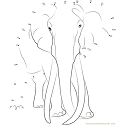 Adult Elephant Dot to Dot Worksheet