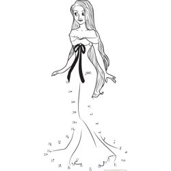 Giselle Princess from Enchanted Dot to Dot Worksheet